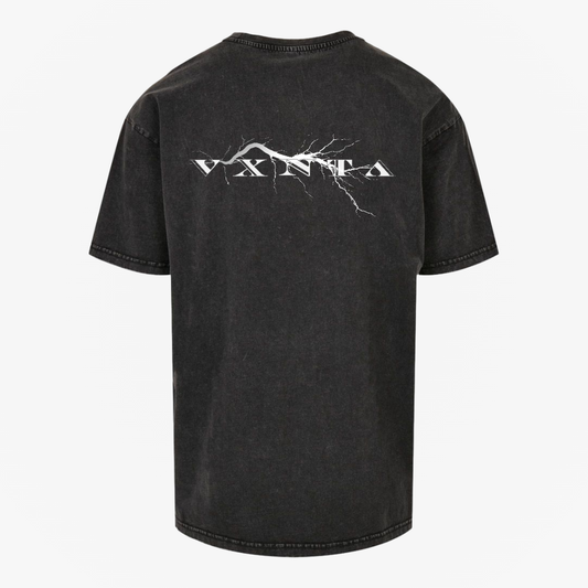 VXNTA Acid Washed Oversized Pulse Lightning T-shirt