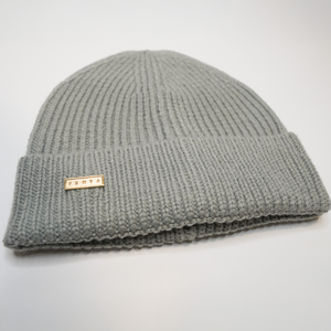 VXNTA Gold Logo Knit Ribbed Beanie