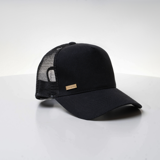 VXNTA Gold Logo Mesh Cap - Black