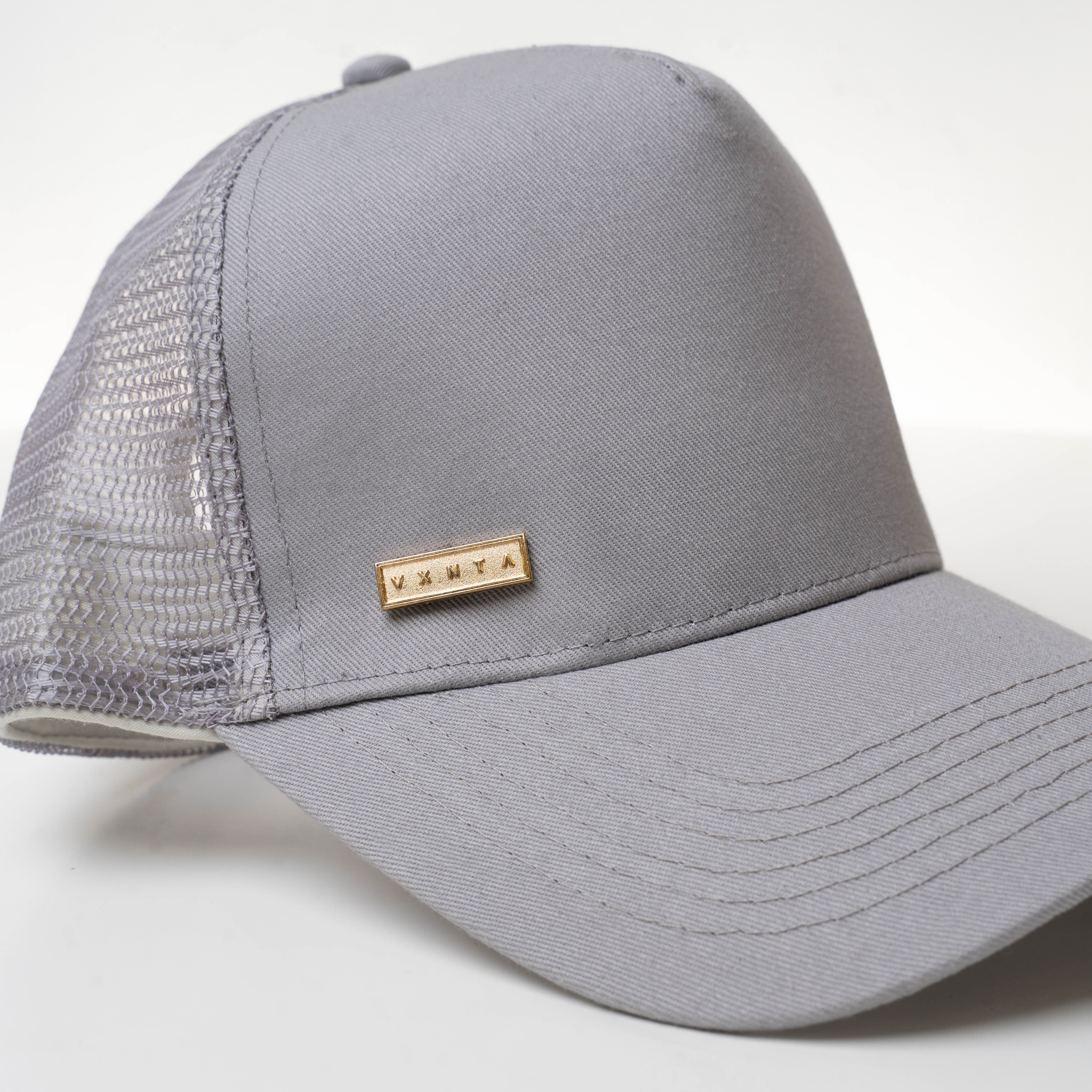 VXNTA Gold Logo Mesh Cap - Light Grey